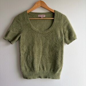 Philosophy Anthropologie Sage Green Fuzzy Top